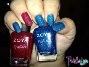 Zoya Labor Day Manicure with PixieDust in Liberty and Chyna