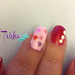 Disney Manicure - with more heart glitter Disney Manicure - with more heart glitter